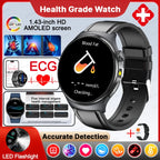 New Accurate ECG Smart Watch Blood Lipids Five Viscera Health Check Body Temperature BT Call Sports Smart Watches For Men 2026