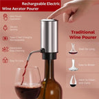 ASWUT-Electric Wine Dispenser, Touchless Automatic Beverage Pourer, Rechargeable Wine Pourer With Lockable Wine Stopper