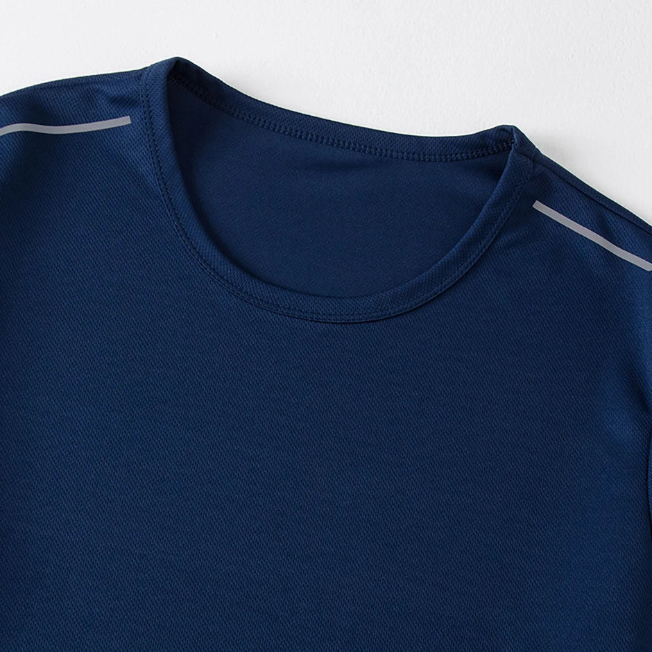 4/1 Pcs Men's Summer Multicolor Quick-drying Sports Short Sleeve Loose Breathable Fitness Running Badminton T Reflective Strip