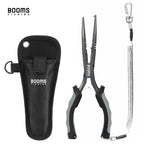 Booms Fishing F03 Multifunction Fishing Pliers Tools 23.5cm Straight Long Nose Stainless Steel Line Cutter Scissors Tools