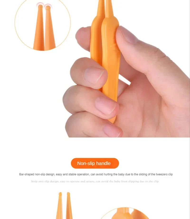Baby Plastic Tweezers Nose Cleaner Tool Kids Safety Tweezers Cleaning Forceps Toddler Nasal Cavity Care Supplies Baby Essentials