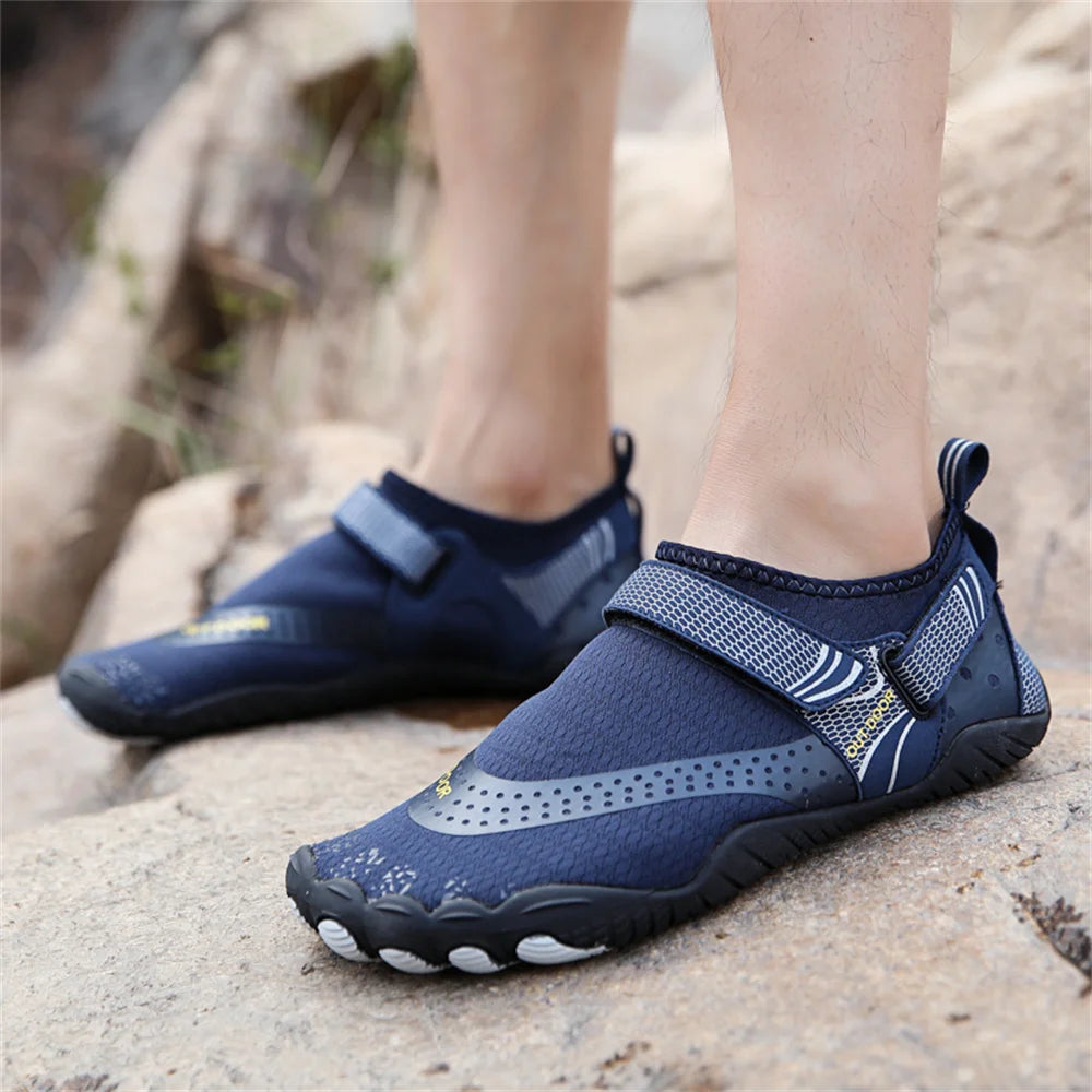 Men Women Water Shoes Quick Dry Non-Slip Five Finger Shoes Outdoor Wading Swimming Barefoot Aqua Shoes Lightweight Sneakers