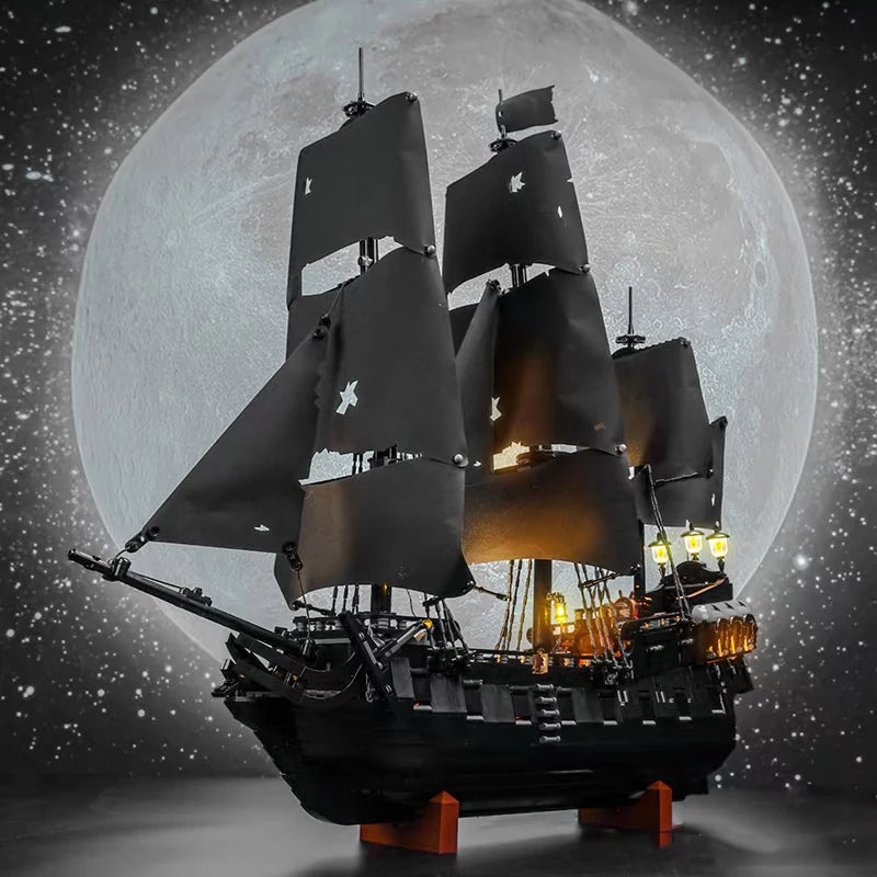 2025 NEW  Pirates Of The Caribbean Ship Revenge Warship Black Pearl Sailboat Building Block Bricks  Assembly Toys Kid Gift Main image