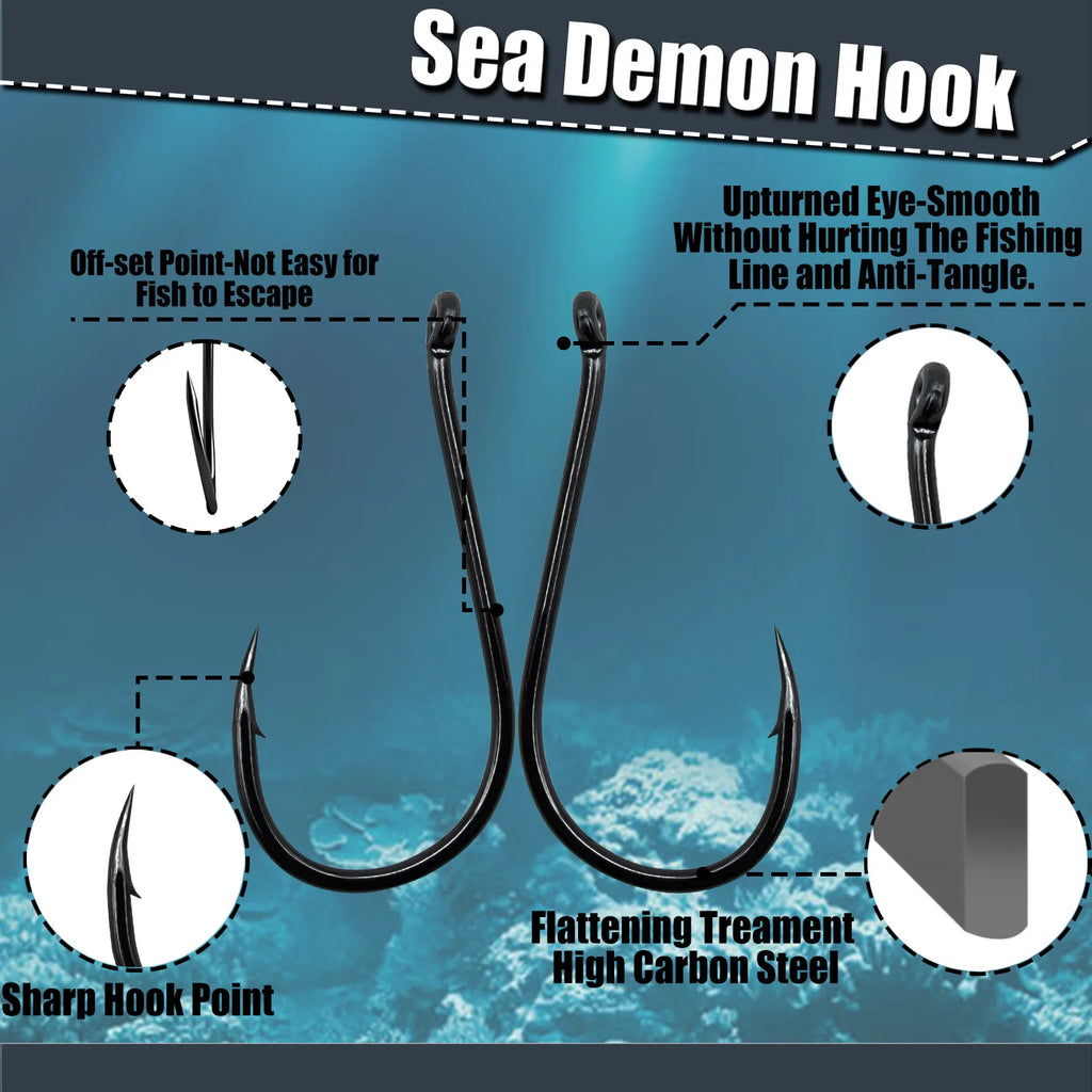 9KM Chinu Hooks 50~100Pcs Single Fishing Circle Hook Black High Carbon Steel for Saltwater Freshwater Porgy Bream Grouper