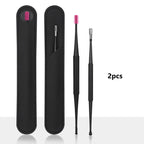 Double-headed spiral silicone ear cleaning swabs set - washable and reusable for ear wax removal and ear cleaning tools