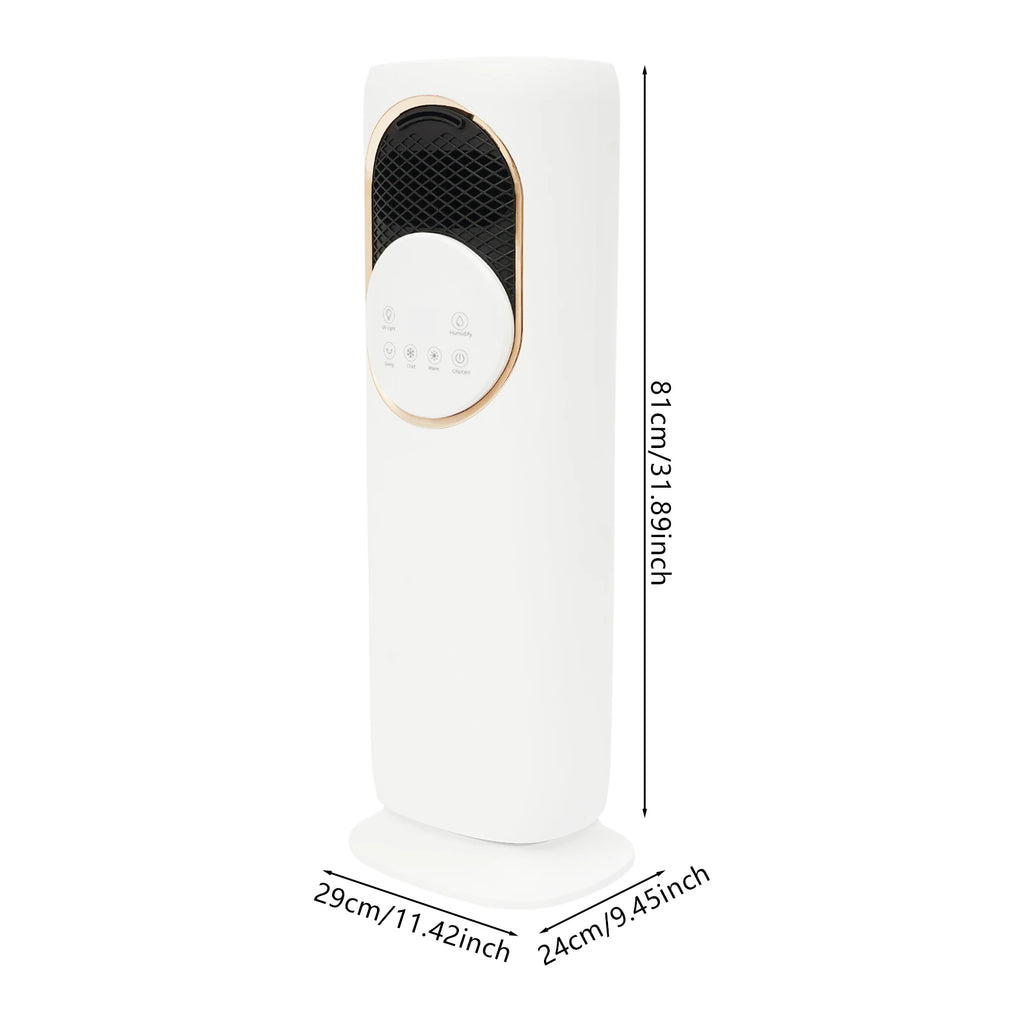 White Modern ABS Freestanding Air Conditioning Fan with Remote Touch Screen Control EU Plug Warm Cool Wind Timing Humidity Fan