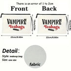 VAMPIRE Teabags Themed Toiletry Bag Menstrual Period Pouch Fashionable Portable Travel Organizer Creative Wristlet Makeup Bags