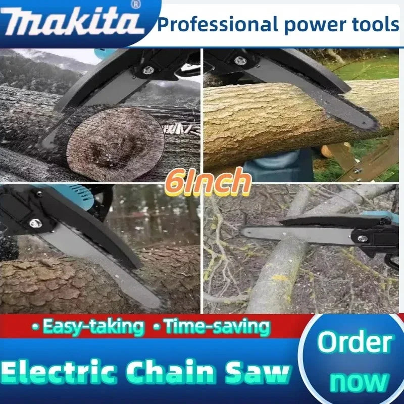 Makita 6 Inch Chain Saw Electric Saw 18V Handheld Portable Wood Logging Chain saw Garden Pruning Wood Power Tool
