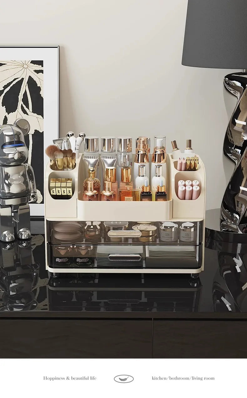 Desktop cosmetics storage box, makeup box, high-end dressing table, skincare product sorting box, dressing table storage rack