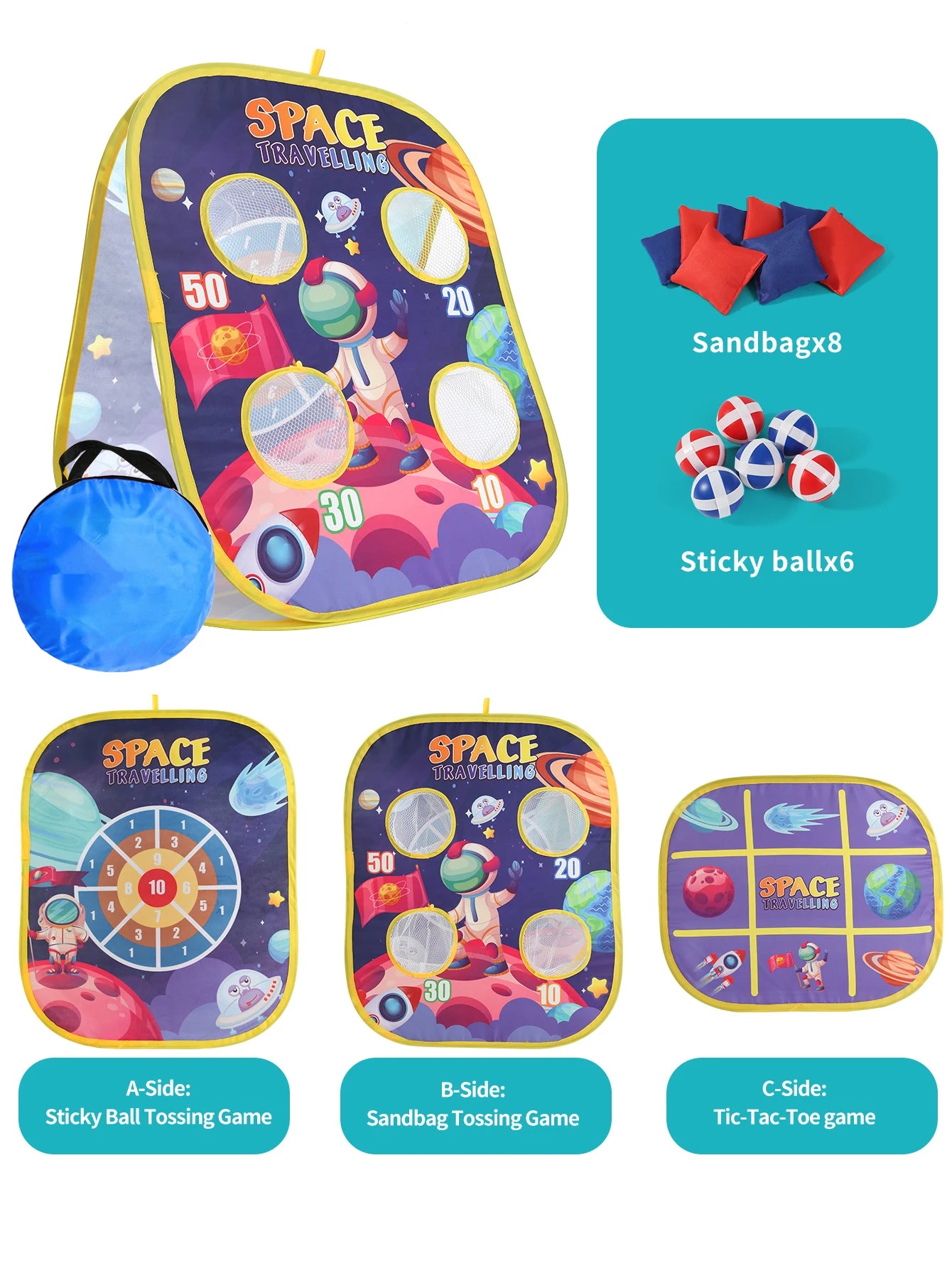 3-in-1 Kids Bean Bag Toss Game Set - Parent-Child Interactive Toy for School Sports, Birthday & Easter Party Favors