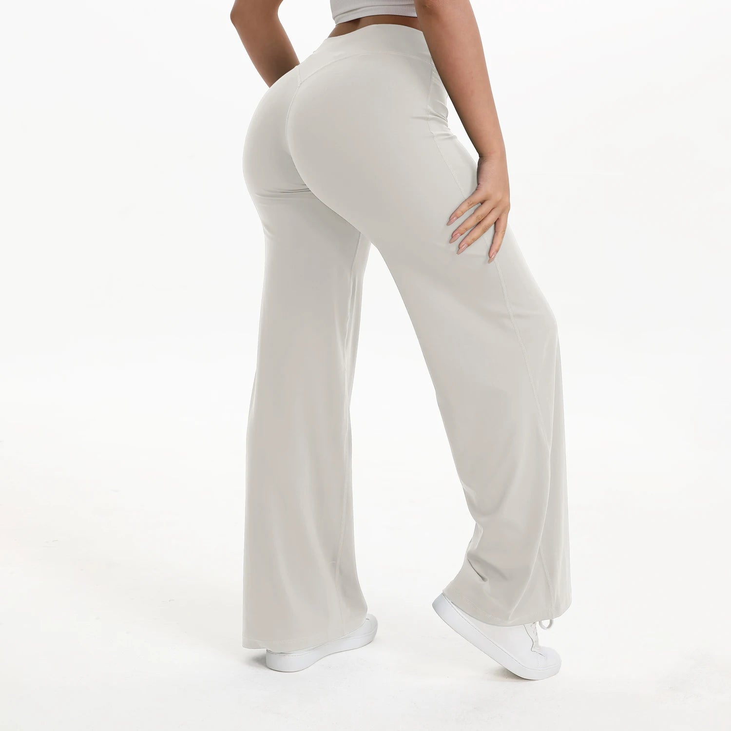 SoftMotion Straight Leg Bottoms Women's Mid-Waist Yoga Pants GYM Leggings Naked Feel Pilates Running Sports Trousers