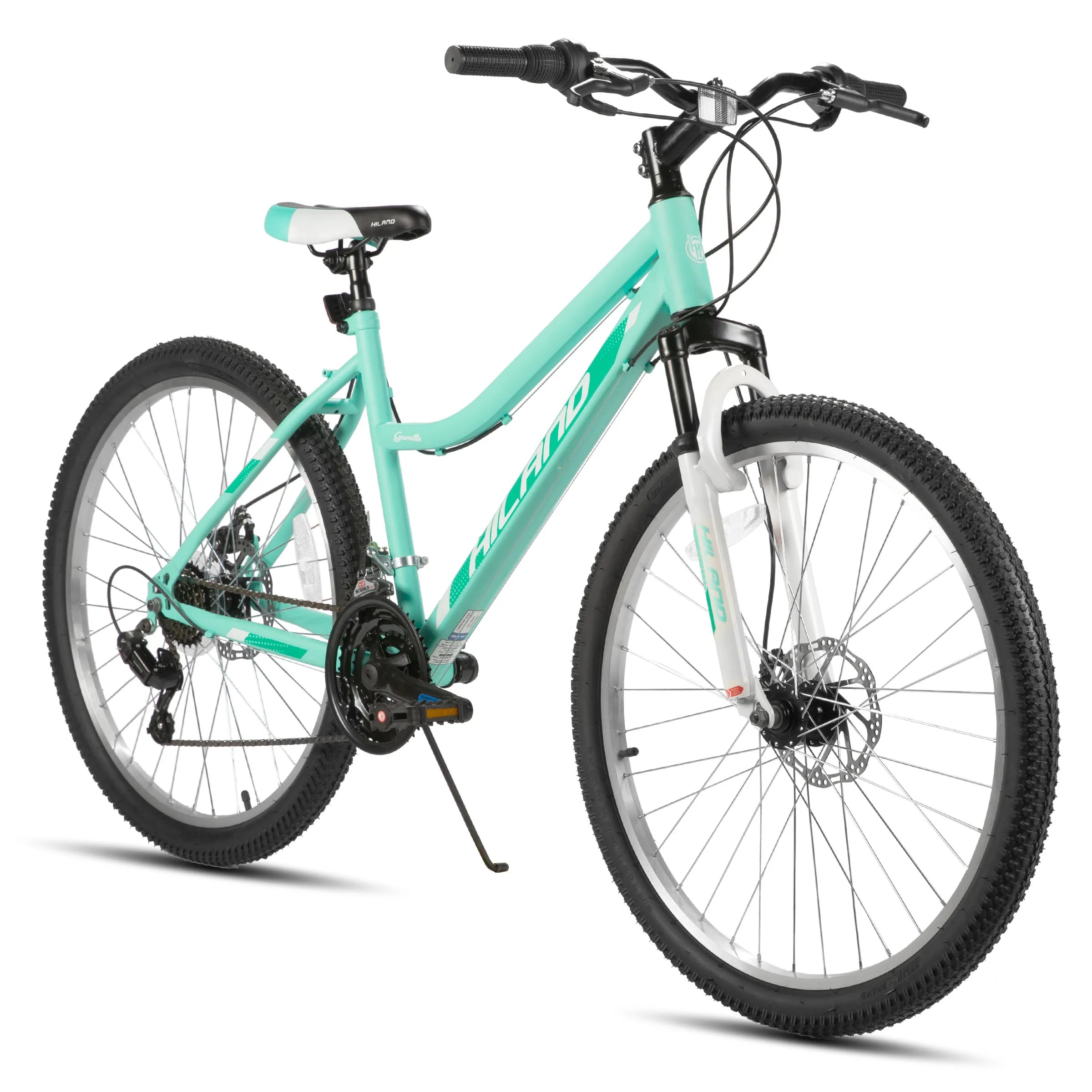 Hiland 26 Inch Women's Mountain Bike, 18-Speed with Front Suspension Fork, Dual Mechanical Disc Brakes, Aluminum Frame MTB Main image