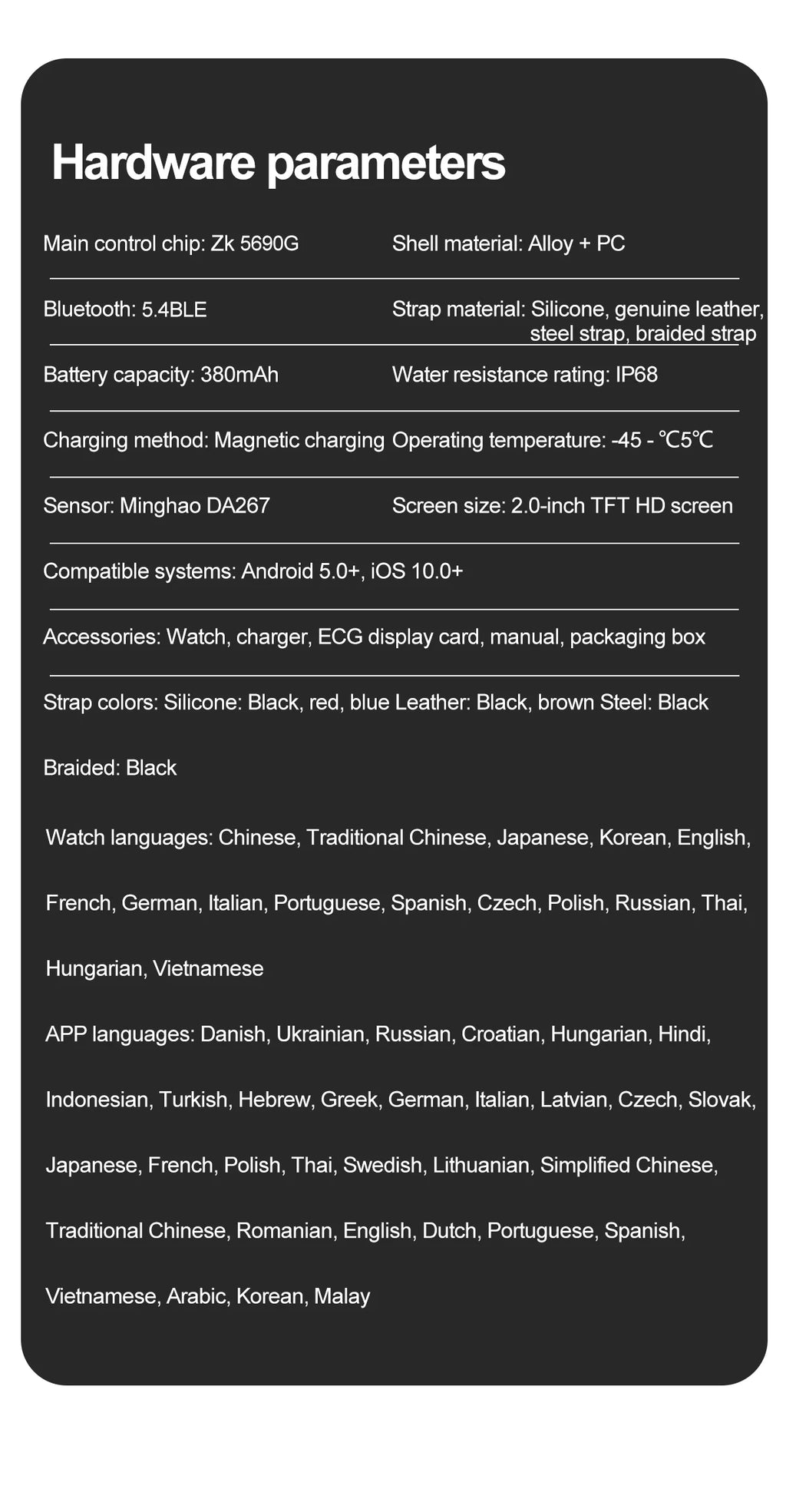 New Health Watch Uric Acid Blood Pressure Blood oxygen Body Analysis Body Fat SmartWatch ECG+PPG Bluetooth call Clock Women Men