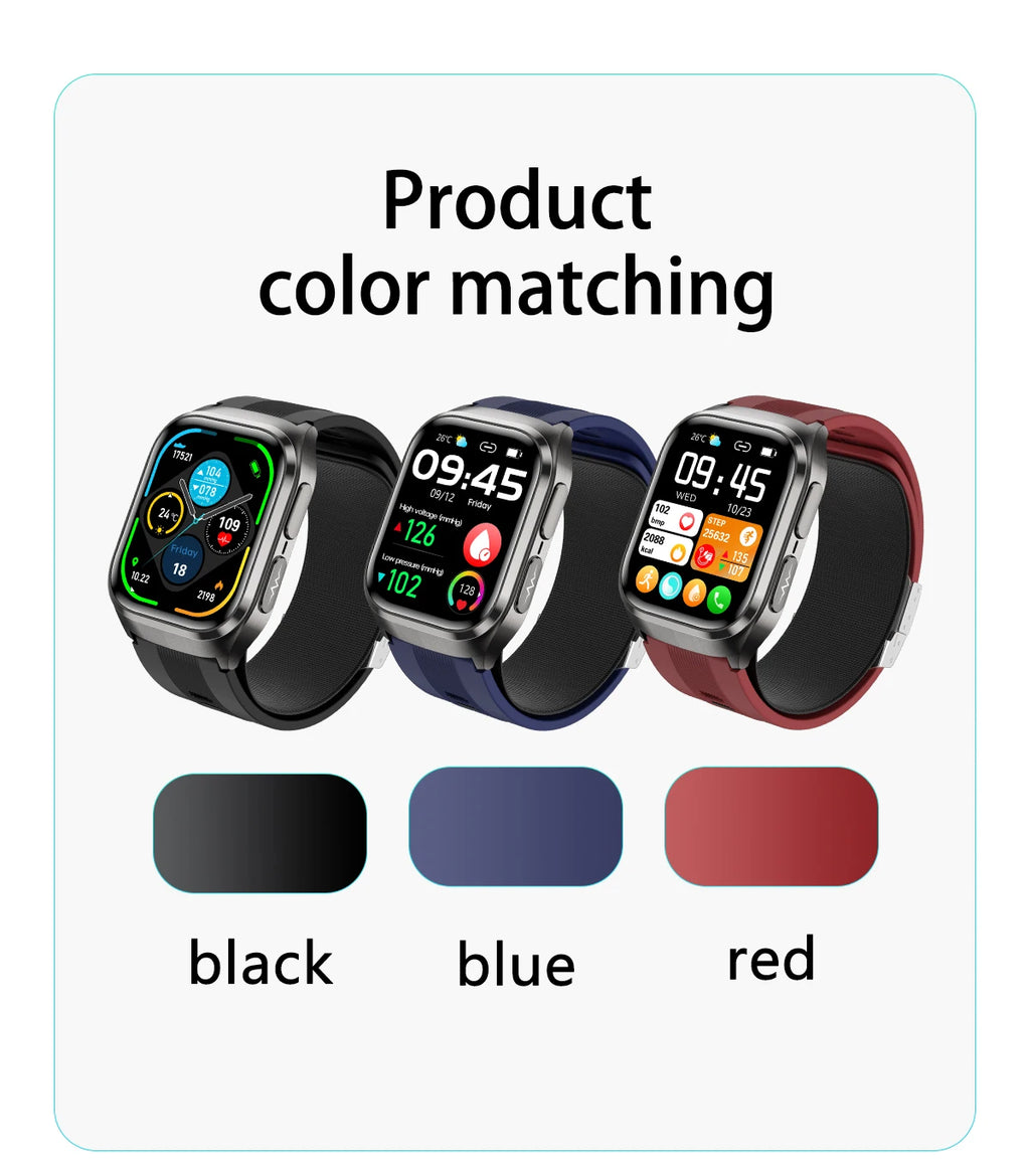 2026New Health Watch Blood Pressure Accurate Measure Smart Watches Men Uric Acid Blood Lipids waterproof Airbag Smartwatch Women