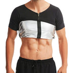 Men Sweat Sauna T-shirt Heat Trapping Compression Shirts Waist Trainer Sportswear Slimming Sauna Suit Fitness Fat Burning Tops