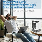 Quiet 3-Speed Portable Air Conditioner Mini Evaporative Cooler Humidifier for Bedroom