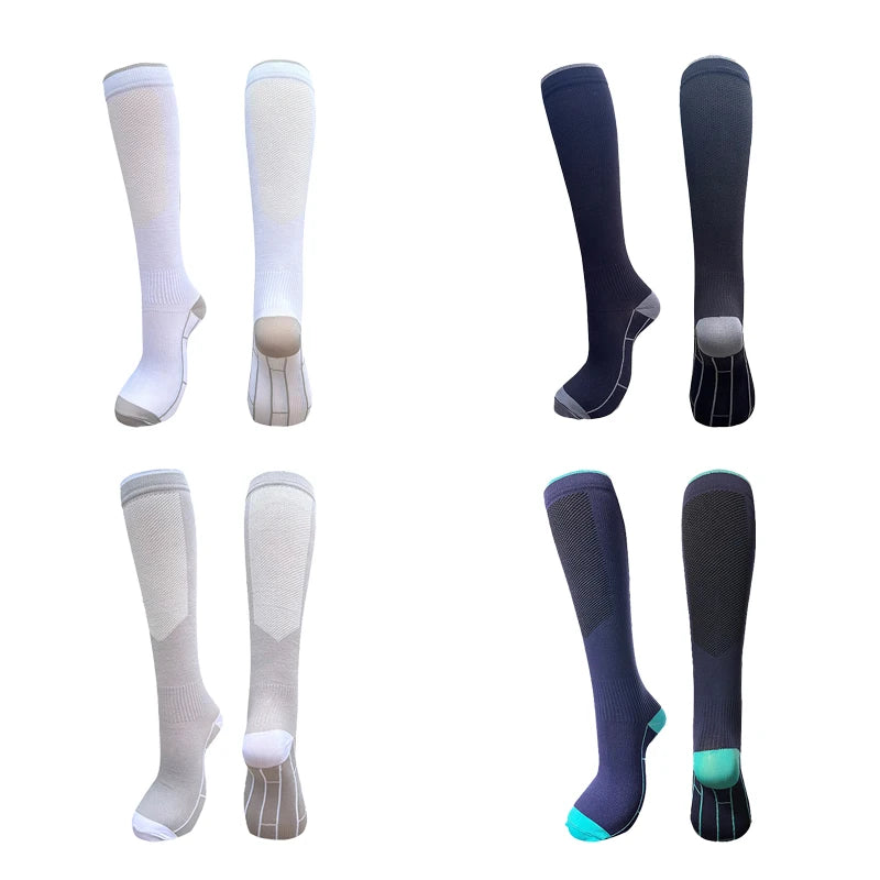 1/4 Pair Compression Socks Men Women 20-30mmhg - Circulation Support Socks Suitable Care Travel - Soft Breathable Sports Socks