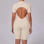 Women's Tracksuit Gym Workout Sports Clothes Outfit Zipper Jumpsuit Yoga Fitness Overalls Set Open Back Bodysuits Suit for Women