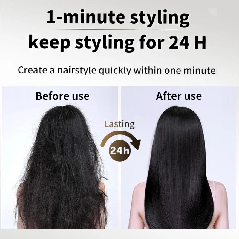 2-in-1 Hair Dryer and Flat Iron Dual Heat Negative Ion Hair Styler for Quick Drying and Straightening Travel Friendly Home Use