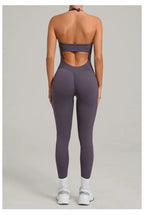 Women's Yoga Jumpsuits Sports Fitness One-piece Beauty Back Strap Pocket Hip-lifting Slim Fit Running Workout Training Bodysuits
