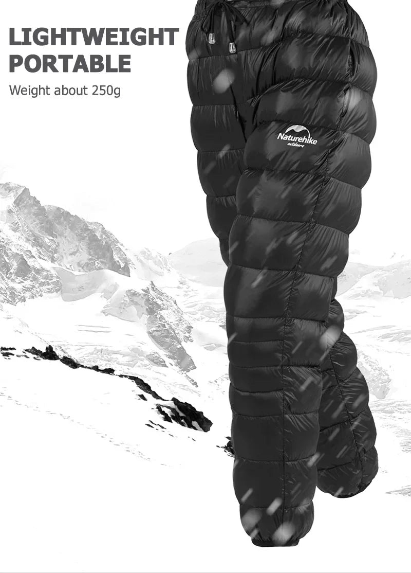 Naturehike Goose & Duck Down Pants Women Men's Winter Hiking Pants Outdoor Skiing Camping Trekking Thicken Waterproof Trousers