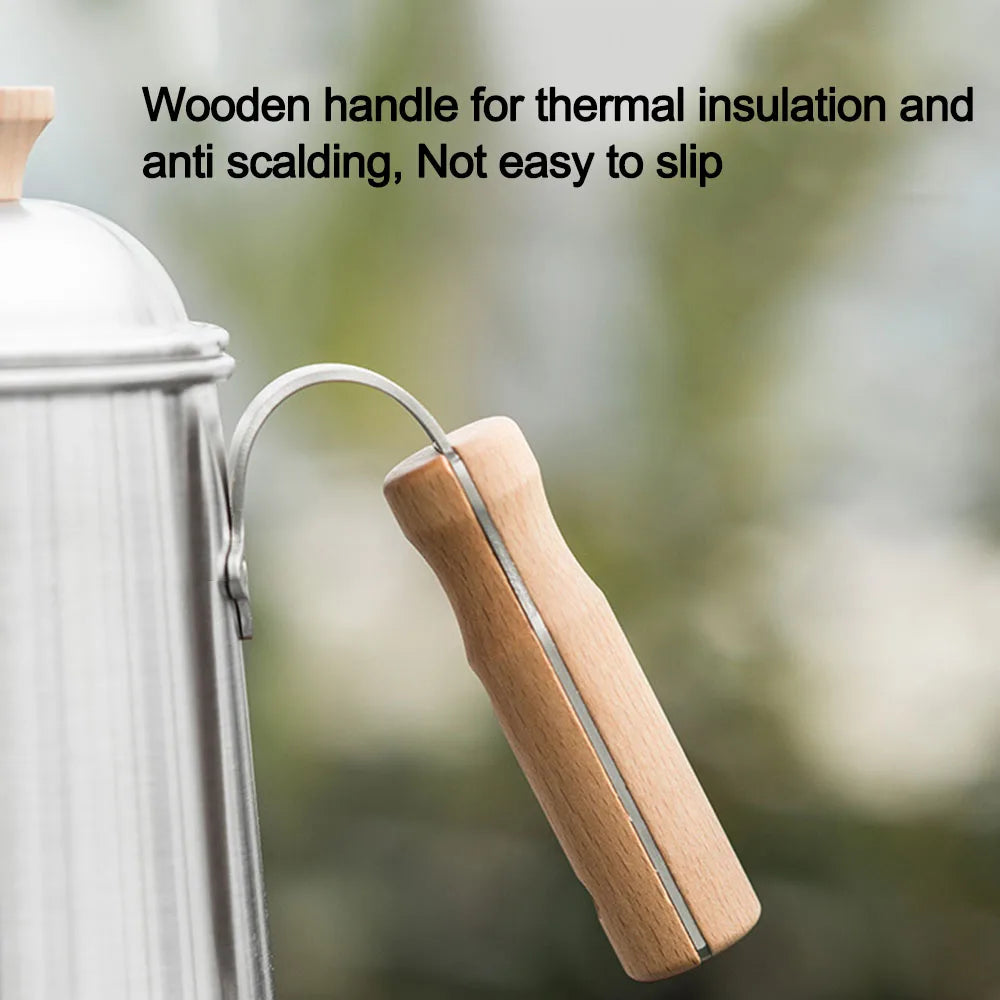Pour Over Coffee Kettle Gooseneck Stainless Steel Tea Kettle, Hand Maker Brewed Pot Bean Grinder Folding Filter Cup