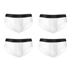 4pcs LORIEN CREST ice silk Men's underwear seamless ultra-thin double-layer crotch breathable men's briefs mid-waist sexy&light