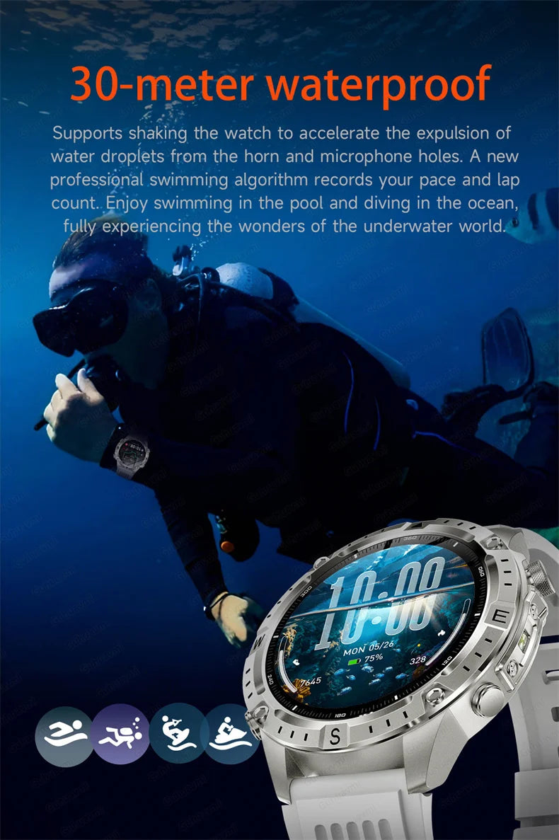GPS Sports Smartwatch Men Women Swim Waterproof Fitness Tracker 2GB Memory Offline Maps  SpO2 Rugged Outdoor Smartwatch for Men