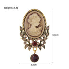 Vintage Victorian Design Queen's Cameo Brooch Pin, Antique Wedding Beauty Jewelry Gift, Elegant Style