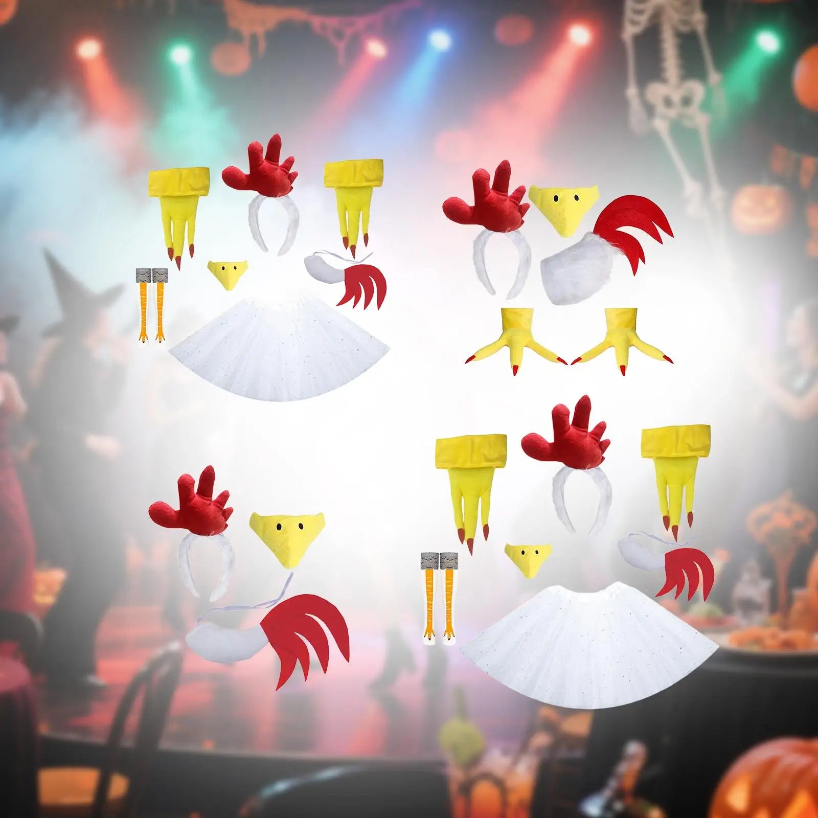 Chicken Costume Kit Eye Catching Novelty Dress up Photo Booth Props Cosplay for Thanksgiving Party Events Performances Pretend