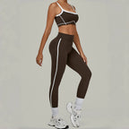 2PCS Women's Yoga Set High Waist Peach Hip Removable Padding Sports Bra Pants Fitness Suit Running Workout Gym Leggings Yoga Set