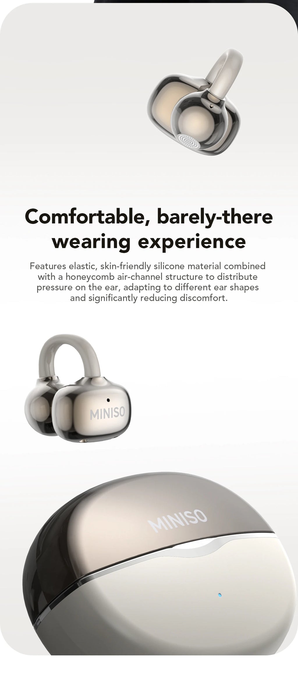MINISO MS503 Wireless Bluetooth Earbuds AI Translation Earphones Outdoor Sports Headphones Clear Sound Headset Soft Comfortable