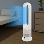 Cooling & Heating Bladeless Fan 220V W/ Timer Remote Control 8 Wind Speed Home Silent  Air Conditioner Heater LED Display