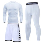 Men's Running Tracksuit Training Fitness Sportswear Set Compression Leggings Sport Clothes Gym Tight Sweatpants Rash Guard Lycra