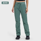 Women Quick Drying Sports Pants Lightweight Breathable Running Fitness High Waisted Loose Wide Leg Casual Yoga Pants 2024 Autumn