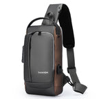 Men Anti Theft Chest Bag Shoulder Bags USB Charging Crossbody Package School Short Trip Messengers Bags Men's Oxford Sling Pack