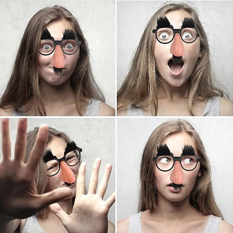 Novelty Glasses Funny Big Nose Glasses with Eyebrows / Mustache Halloween Birthday Parties Funny Photo Props