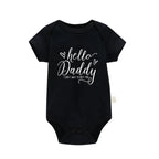 Pregnancy Reveals Hello Daddy I Can't Wait to Meet You Newborn Baby Girl Short Sleeves Jumpsuit Soft Cotton Bodysuit Romper
