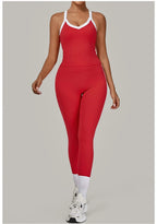 2PCS Women's Yoga Set High Waist Peach Hip Removable Padding Sports Bra Pants Fitness Suit Running Workout Gym Leggings Yoga Set