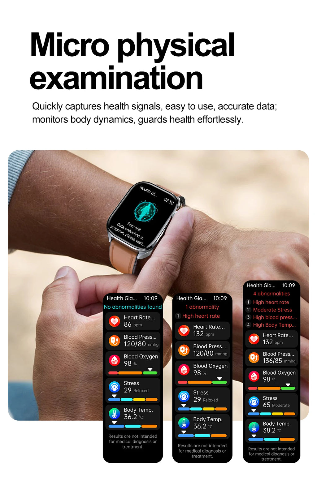 New Health Watch Uric Acid Blood Pressure Blood oxygen Body Analysis Body Fat SmartWatch ECG+PPG Bluetooth call Clock Women Men