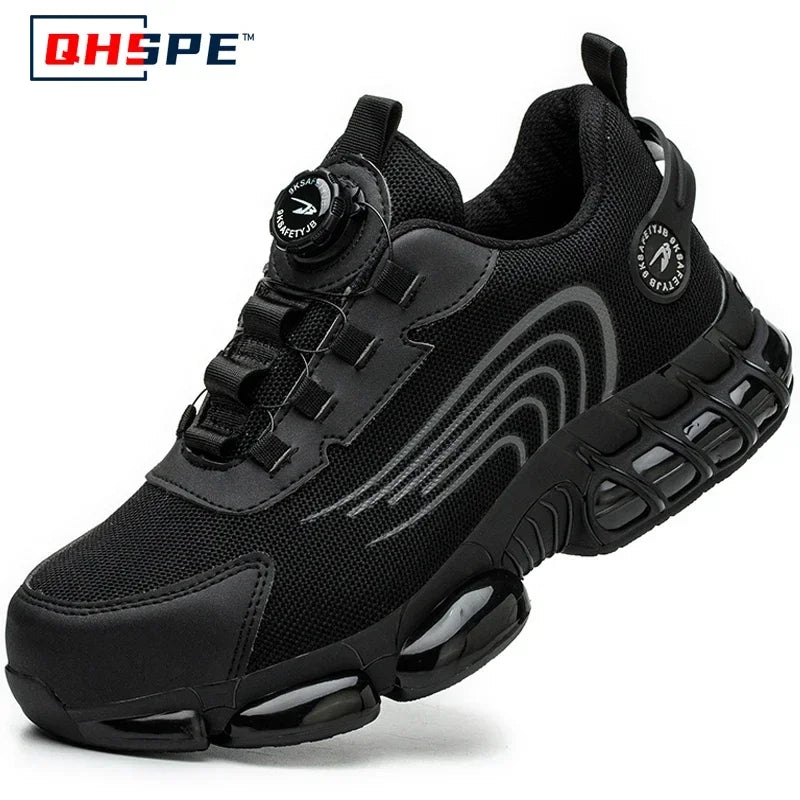 Men's Safety Shoes Protection And Elastic Safety Boots Fashionable Casual Shoes Breathable Odor Protection Men's Work Shoes