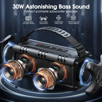 W-KING Bluetooth Speaker, 30W Portable Wireless Loud Speakers, IPX6 Waterproof Outdoor Speaker, 24H Playtime, EQ, AUX, TF Card