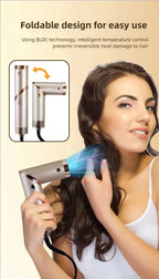 5 in 1 Handle Foldable Hair Dryer Portable Multifunctional Home Hair Dryer Negative Ion Hair Care Curling Iron Personal Styling