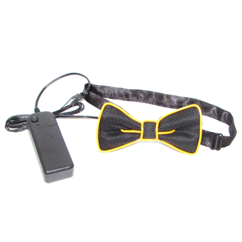 LED Glowing Bow Ties for Men Light Up Ties Personalized Night Club Concert Masquerade Accessory for Carnival Decor