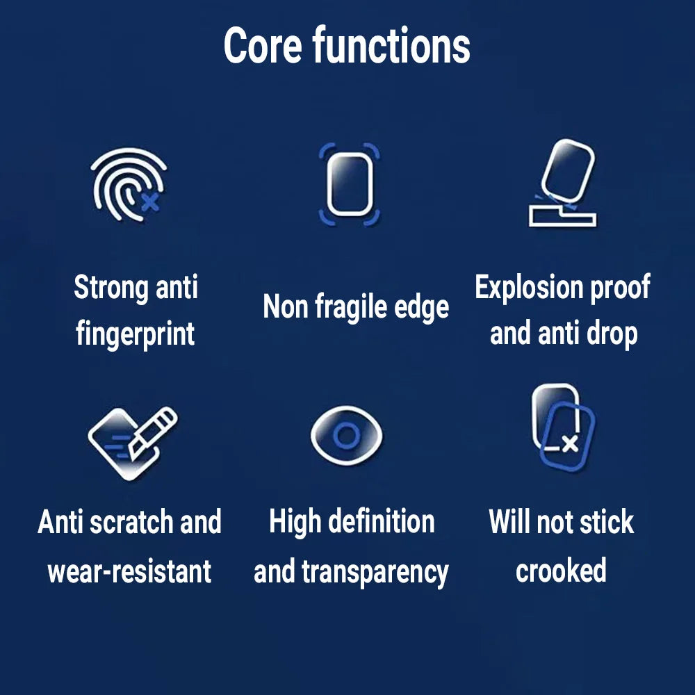 Oleophobic Coating Dust Free Easy Installation Screen Protector For iPhone 17 16 15 13 11 12 14 Pro Max Air SE 7 8 Plus XR Glass