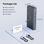 USB-C Docking Station Triple/Dual Monitor KVM Switch 4K 1080P@60Hz,USB C KVM Switch 3/2 Monitors 2 Laptops For Windows /Mac OS