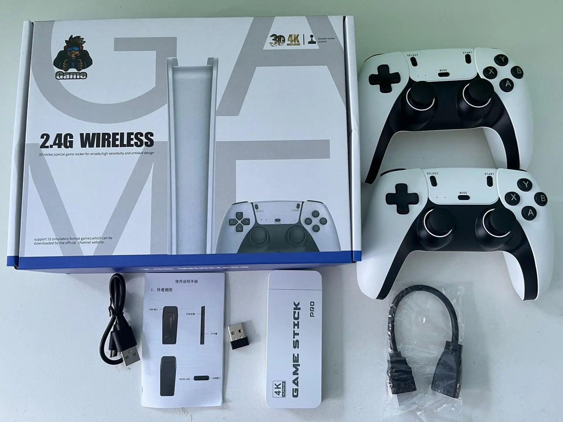 4K HD 64G Video Game Console: M15 Game Stick with 40000+ Classic Arcade Games, Dual Wireless Gamepads Two-Player TV System