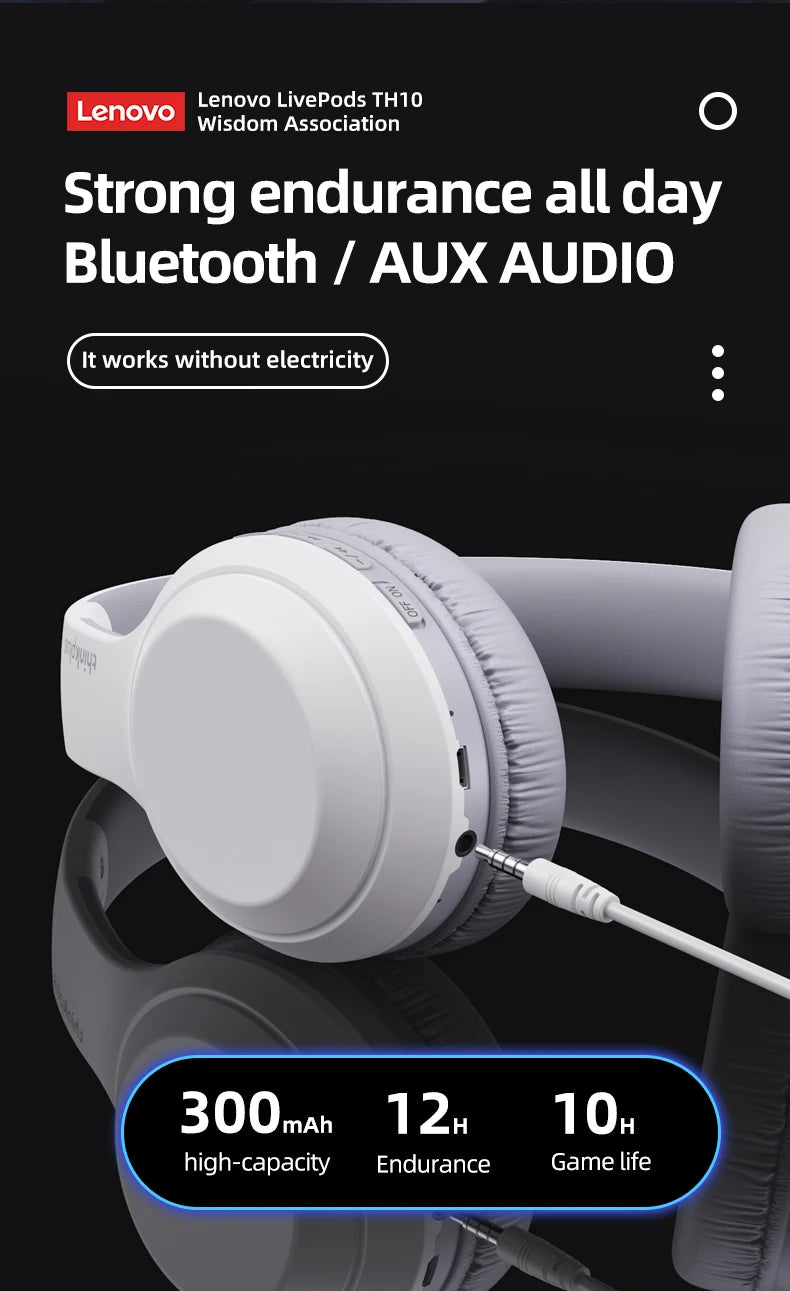 Lenovo Thinkplus TH10 TWS Stereo Headphone Low Latency With Long Endurance Gaming Bluetooth Earphones Music Headset with Mic