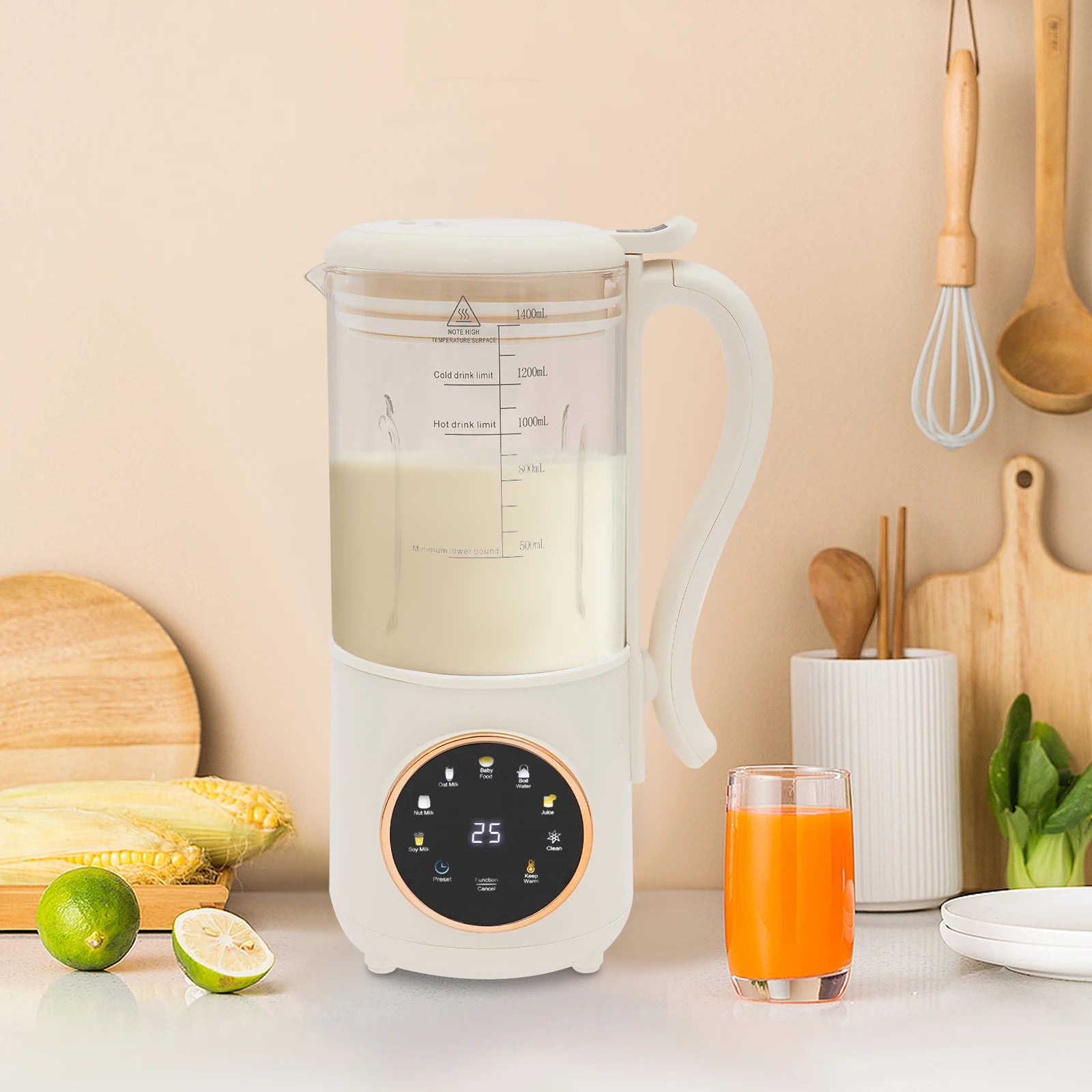 1.4L Nut Milk Maker Machine 1400ML Juicer Soy Milk Machine with 16 Blades for Homemade Plant Oats Almond Cereal Drinks Main image