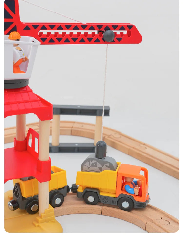new Wooden Railway Track Set Electric Train Magnetic Car Diecast Slot Fit All Brand Biro Wood Track Assemble Toy Boy Gift